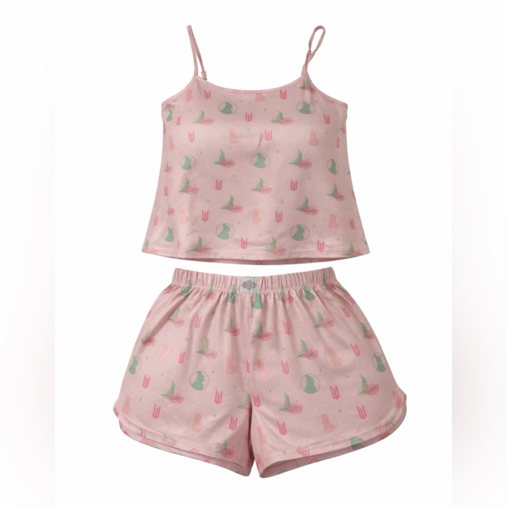 Wicked (licensed) Light Pink & Green Women's Cami & Shorts PJ Set, NWT, Small